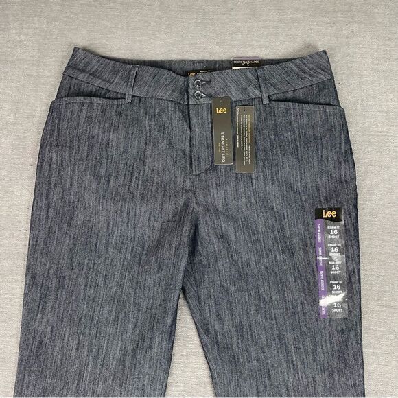 Lee Regular Fit Straight Leg Lightweight Secretly Shapes Pants Size 16S - Picture 3 of 12